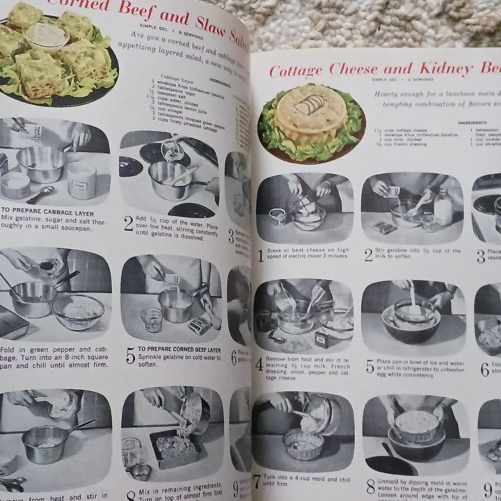 KNOX On Camera Recipes Vintage 1963 Gelatin Cookbook RETRO Photos Salads